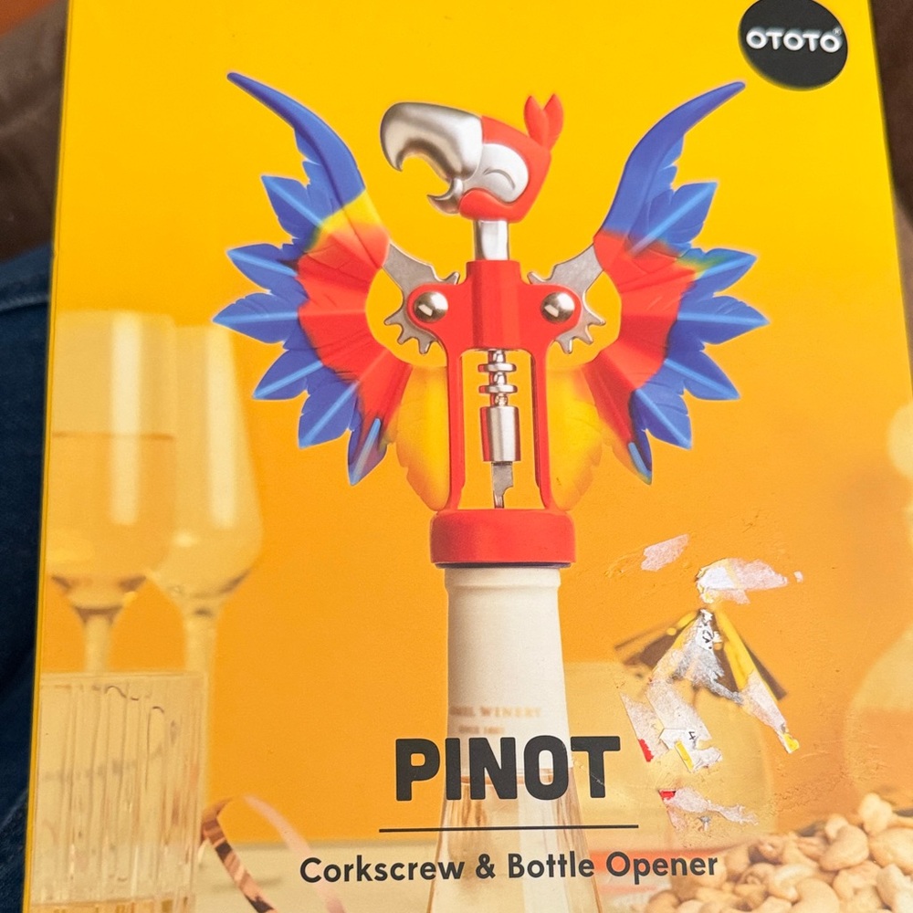 Pinot Parrot Corkscrew & Bottle Opener - Red, Blue, Yellow